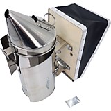 Дымарь пасечный, нержавеющая сталь, кож.мех с ограждением (S04-L) 