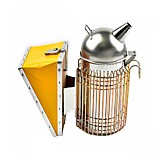 Дымарь пасечный купол, нержавеющий с ограждением без стакана цветная меха (S01 Euro M