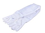 Перчатки (кожа белая) с нарукавниками, без вставок (BG01CW)